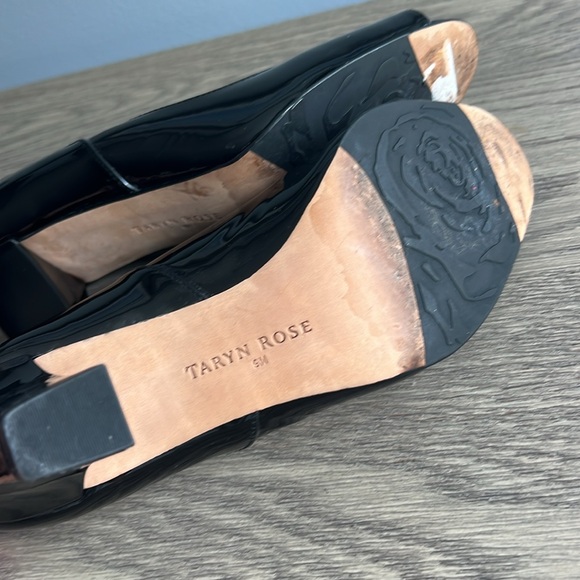 Taryn Rose Black Patent Leather Peep Toe Heels - Pumps GUC - Size 9 - Fierce - Picture 8 of 12